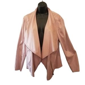 Mote Draped Soft Faux Suede Pink Jacket Plus XXL